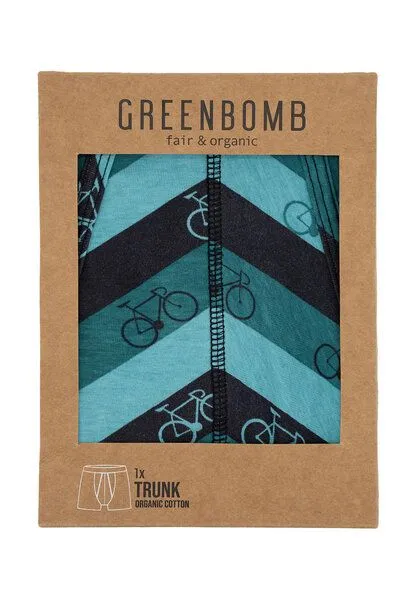 GreenBomb GREENBOMB Bike Stripes Trunk - Figurbetonte Trunk aus Bio-Baumwoll Mix / hochwertiger Print / GOTS / Fair & Vegan, Blau, – Produktbild 1 von 4