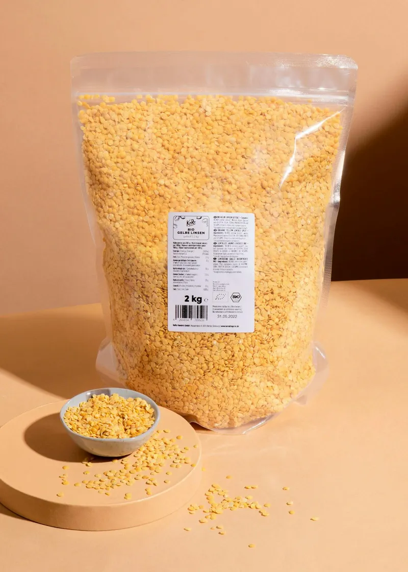 KoRo Geteilte gelbe Bio Linsen 2 kg – Produktbild 1 von 5