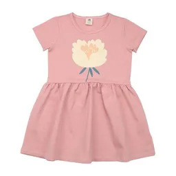 Walkiddy Kinder Kleid GOTS zertifiziert – Rosa mit Blumenmotiv, Kurzarm, weich & bequem | von Walkiddy – Produktbild 1 von 1
