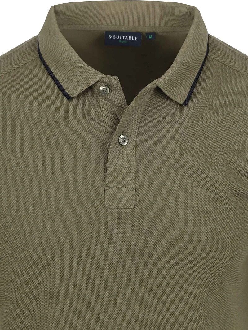 Suitable Suitable Respect Poloshirt Tip Ferry Olivgrün - Größe S, Dunkelgrün, – Produktbild 4 von 5