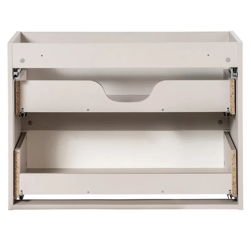 Lomadox Unterschrank NEWPORT-56-CASHMERE Waschtischunterschrank, kaschmir mit gerillter Front, ca. 80/57/39cm, Beige|weiß, – Produktbild 5 von 5