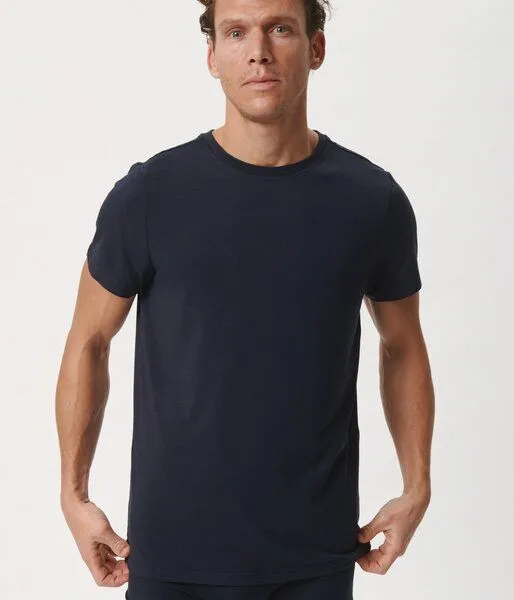 Copenhagen Bamboo Marineblaues Bambus-T-Shirt mit Rundhalsausschnitt – Produktbild 2 von 4