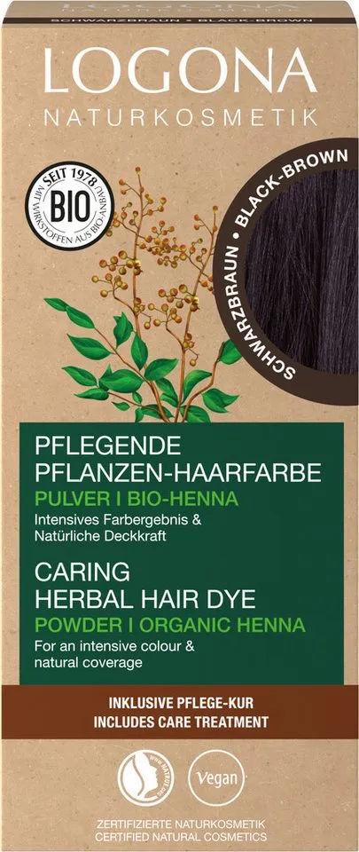 LOGONA LOGONA Pflanzen-Haarfarbe-Pulver schwarzbraun – Produktbild 4 von 6