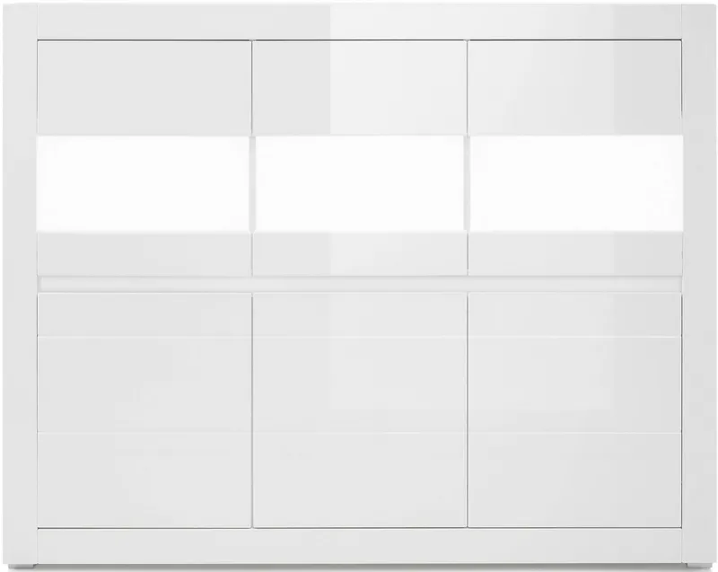 Home affaire Highboard Carat, Breite 164 cm, Blende in weiß und betonfarben im Lieferumfang, Weiß, – Produktbild 3 von 5