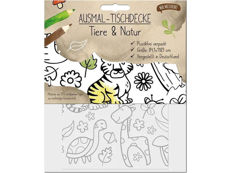 MAL MICH BUNT MAL MICH BUNT Ausmal-Tischdecke "Tiere" – Produktbild 1 von 1