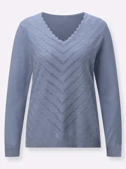 Witt V-Ausschnitt-Pullover taubenblau – Produktbild 1 von 1