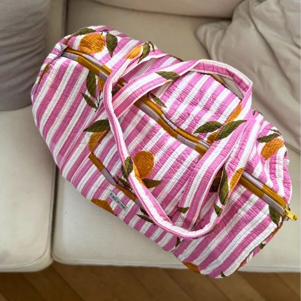 KIKOONI KIKOONI handgefertigte große Baumwolltasche "K. Shopper", Cheeky lemon, – Produktbild 1 von 4