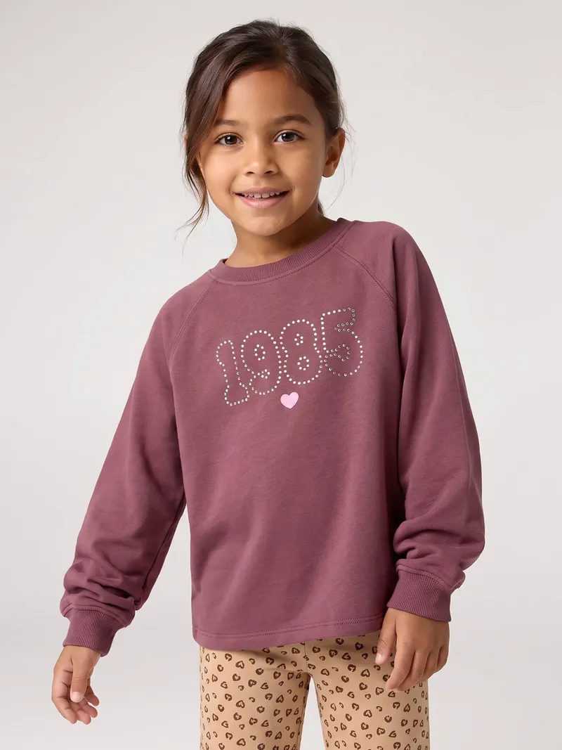 Vertbaudet Shirt mit Sternmotiv Mädchen, Pflaume, – Produktbild 1 von 4