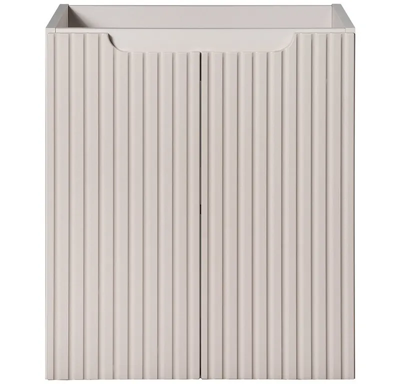 Lomadox Unterschrank NEWPORT-56-CASHMERE Waschtischunterschrank, kaschmir mit gerillter Front, ca. 50/57/39cm, Beige|weiß, – Produktbild 3 von 5