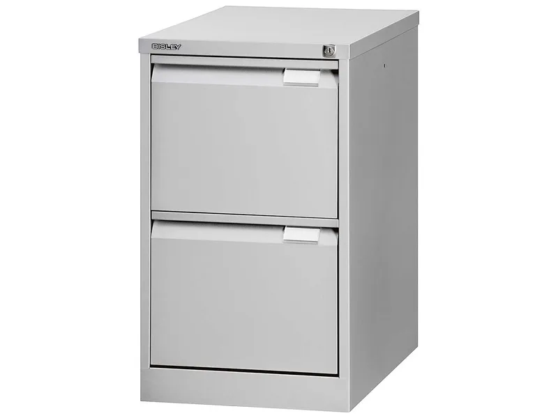 Bisley Bisley Hängeregistraturschrank lichtgr. 2 Schubladen 1-bahnig RAL 7035 – Produktbild 1 von 1