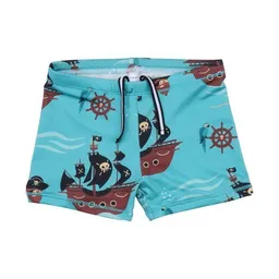 Walkiddy Kinder Badehose GOTS zertifiziert Bio-Baumwolle, Dunkelblau, Piratenschiff-Muster, Walkiddy – Produktbild 1 von 1