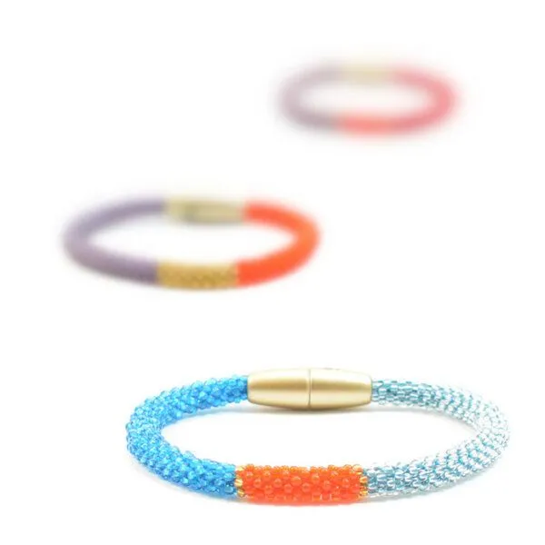 Sakiba Sakiba Armband Svelte Tricolor, Orange-aqua, – Produktbild 2 von 4