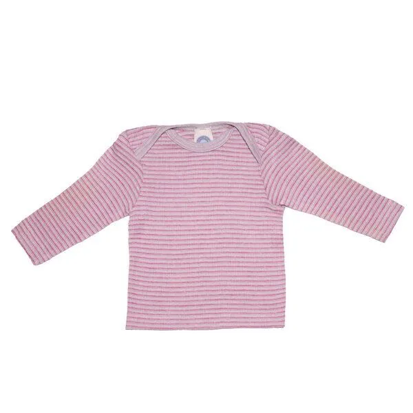 Cosilana Cosilana Baby Schlupfhemd Bio Baumwolle kbT Wolle Seide, Grau pink natur, – Produktbild 1 von 1