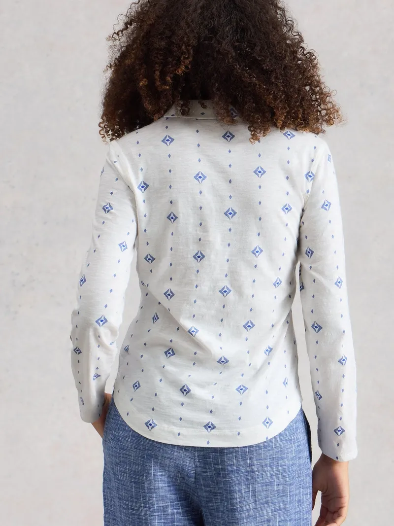 White Stuff Jerseybluse Annie - 50, Weiß print, – Produktbild 4 von 4