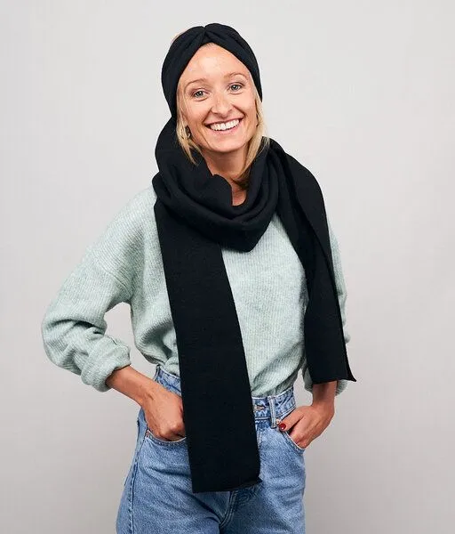 obumi obumi SCHAL AUS BIO AUS 100% BIO BAUMWOLLE (VEGAN), Black, – Produktbild 1 von 3