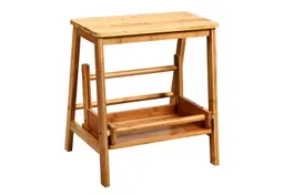 COSTWAY COSTWAY Klapptritt faltbar Klapphocker Holz, 2-Stufen, Bambus bis 100kg, 45x51x48cm – Produktbild 1 von 1