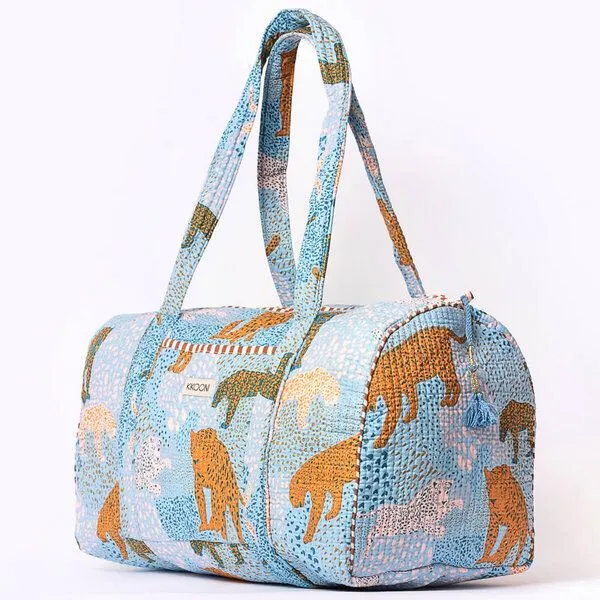 KIKOONI KIKOONI handgefertigte große Baumwolltasche "K. Shopper", Lucky leo blue, – Produktbild 3 von 4