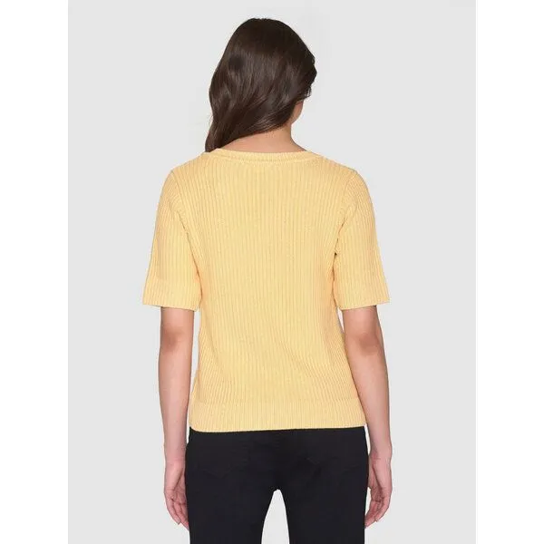 KnowledgeCotton Apparel KnowledgeCotton Apparel Gestrickter Kurzarm Cardigan aus Bio-Baumwolle und Modal, Gelb (impala), – Produktbild 2 von 4
