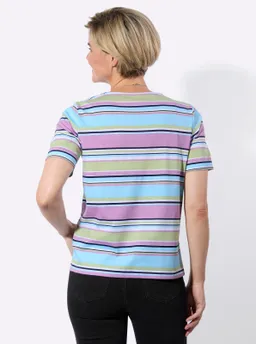 Witt V-Shirt weiß-aquamarin-geringelt – Produktbild 1 von 1