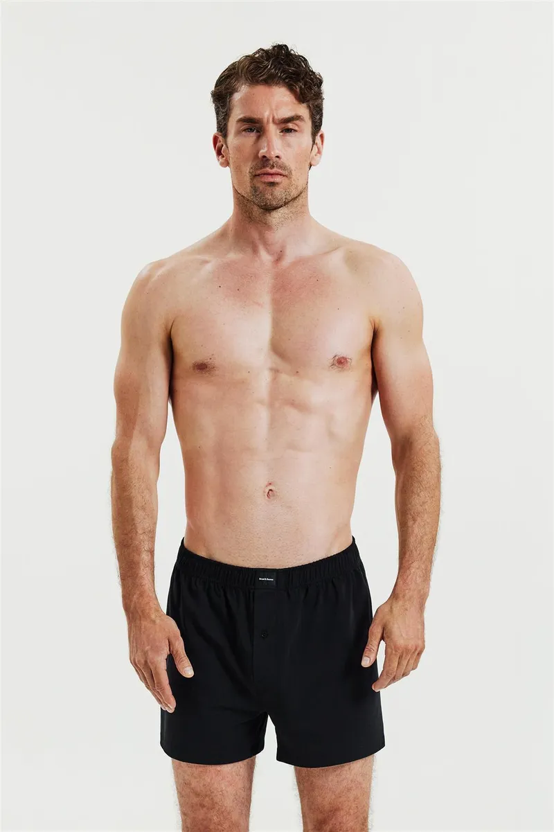 Bread & Boxers Jersey Boxershorts GOTS, 2er Pack, Black, – Produktbild 1 von 1
