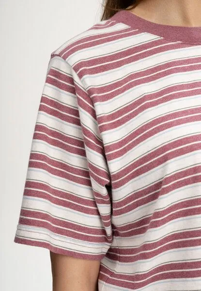 MELA MELA Cropped T-Shirt Style DESNA Stripes, Marmelade gestreift, – Produktbild 4 von 4