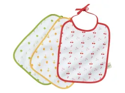 HANS NATUR Lätzchen mit Bindebändern Bio Baumwolle 3er-Set rot-gelb-grün Maße 32 x 26 cm – Produktbild 1 von 1