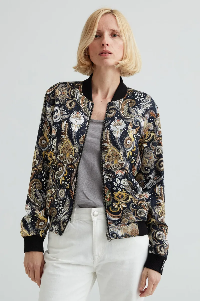 Yahmo Yahmo Damen vegan Jacke Bomber Reversible Ruth Bird/Navy, Beige, – Produktbild 1 von 2