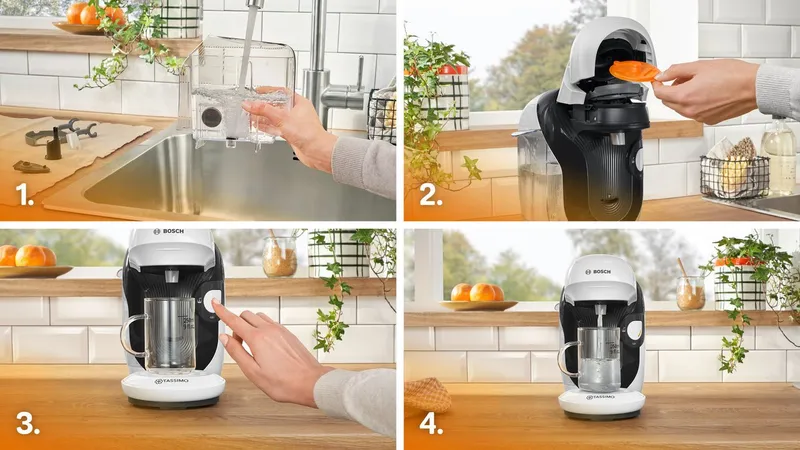 Tassimo Tassimo Kapselmaschine style friendly TAS114E, über 70 Getränke, platzsparend, geeignet für alle Tassen, Wassertank 0,7 L, Weiß, – Produktbild 4 von 5