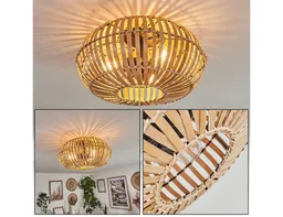 hofstein Deckenleuchte moderne Deckenlampe aus Metall/Bambus in Schwarz/Natur, ohne Leuchtmittel, Deckenleuchte Lichteffekt, Ø40,5cm, 3x E27, ohne Leuchtmittel – Produktbild 1 von 1