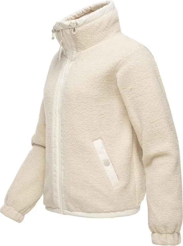 ragwear ragwear Plüschjacke Nordicka Sportliche Kapuzenjacke mit Kunstleder-Elementen, Beige|braun, – Produktbild 2 von 3