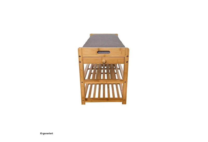HTI-Living Schuhbank Schuhbank mit Schubfach Bambus (Stück, 1-St., 1 Schuhbank), Schuhregal, Beige, – Produktbild 3 von 5