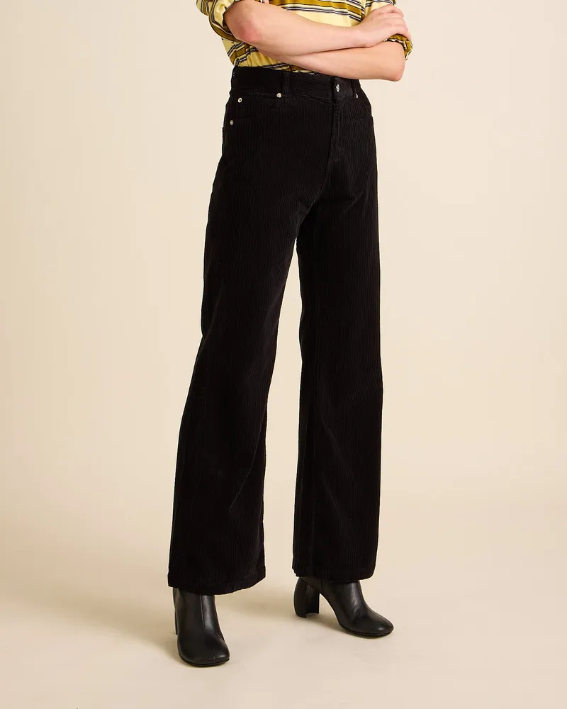 Côtelé Côtelé Damen vegan Flare Hose Schwarz, Schwarz, – Produktbild 1 von 1