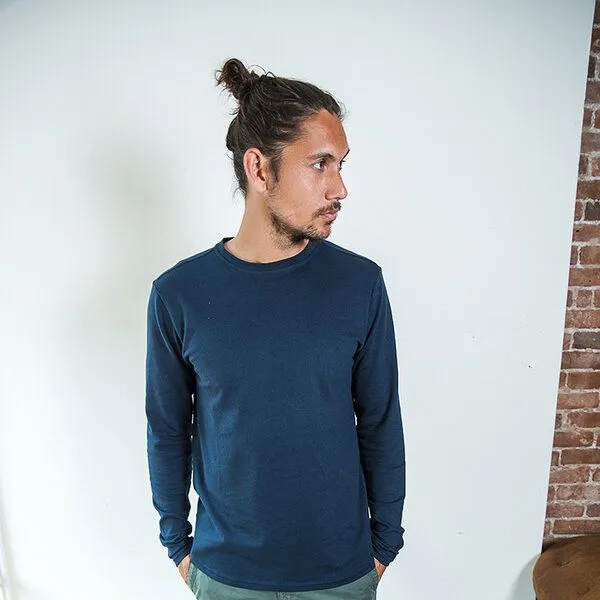 The Driftwood Tales The Driftwood Tales Basic Piqué Langarm Tshirt, Navy, – Produktbild 4 von 4