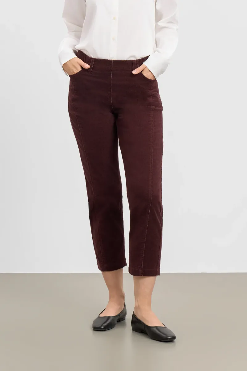 LAURIE LAURIE Damen vegan Hose Piper Pure Regular Cord Verkürzt Dunkelpflaumenfarben, Violett, – Produktbild 2 von 2