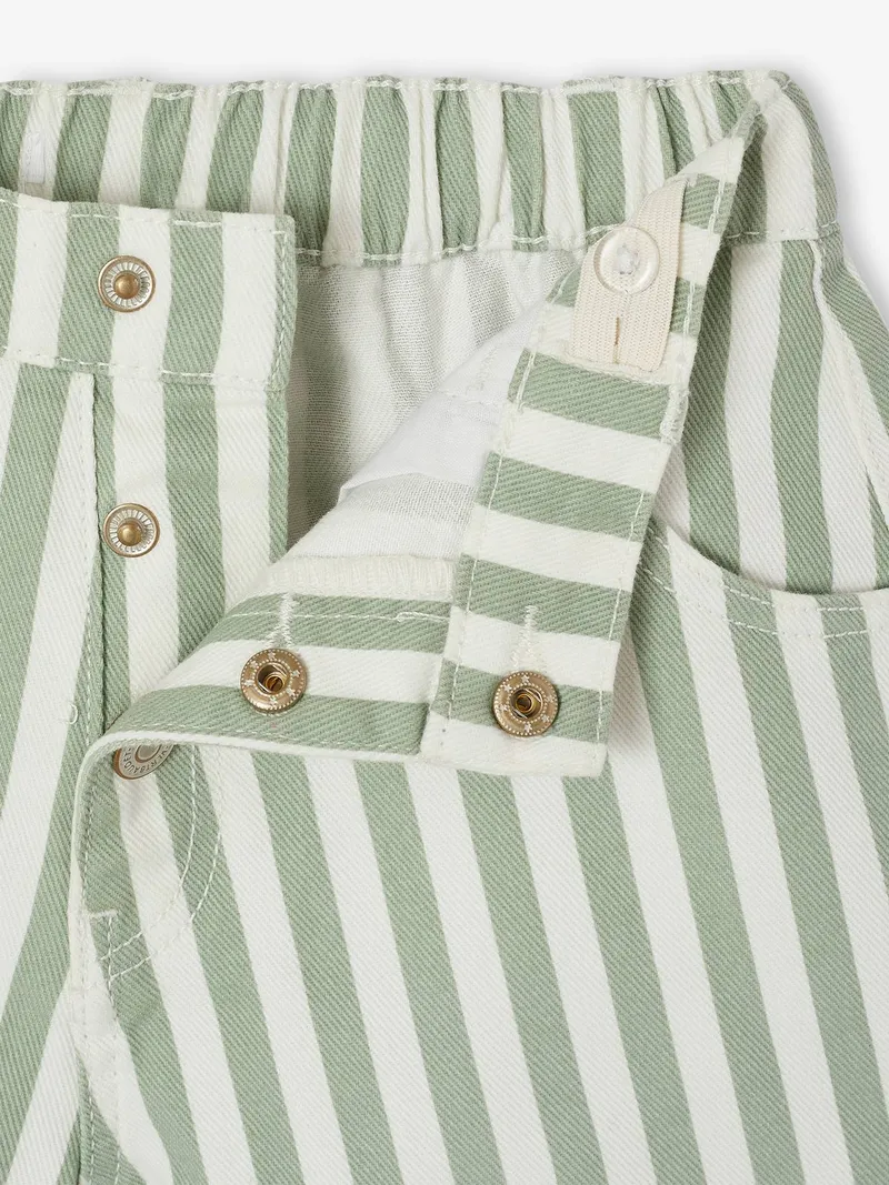 Vertbaudet Mädchen Shorts aus Twill, Salbeigrün, – Produktbild 3 von 4