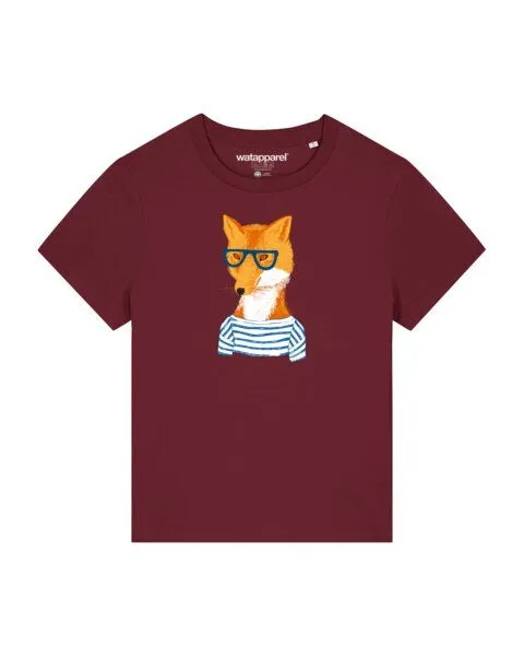 watapparel watapparel T-Shirt Frauen Fuchs, Burgundy, – Produktbild 1 von 3