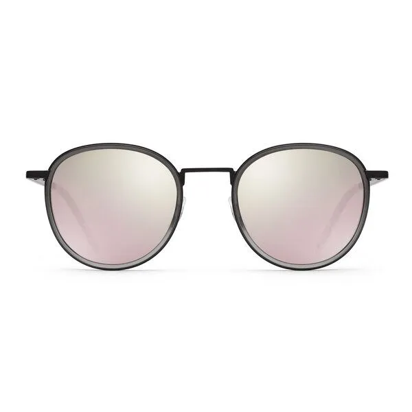 TAKE A SHOT TAKE A SHOT Runde Sonnenbrille aus Edelstahl mit ECO Acetate - Ada Kollektion, Grey, – Produktbild 1 von 4