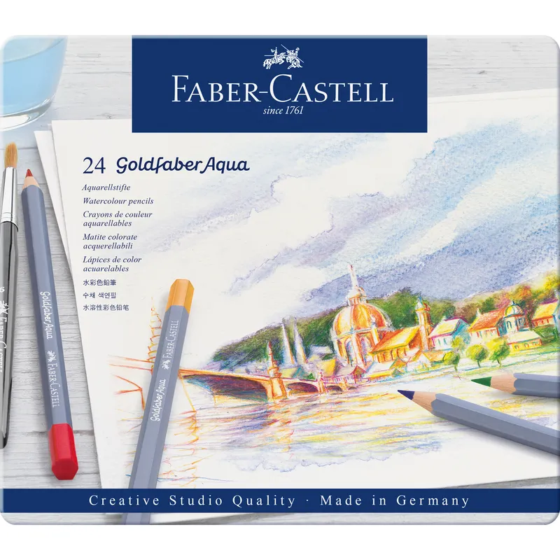 Faber-Castell Faber-Castell Buntstifte "Goldfaber Aqua" aquarellierbar, im Metalletui, 24 Stk. – Produktbild 1 von 2