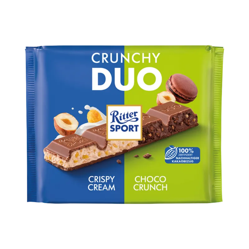 Ritter Sport Ritter Sport DUO Crunchy Crispy Cream / Choco Crunch, 218 Gramm – Produktbild 1 von 1