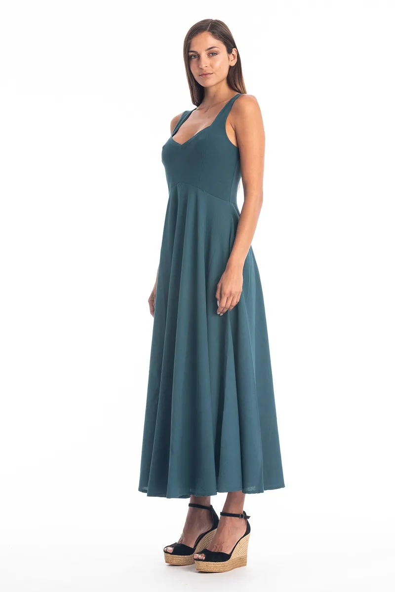 RAVENS VIEW IBIZA RAVENS VIEW IBIZA Damen vegan Kleid Madonna Ozeanblau, Teal, – Produktbild 1 von 2