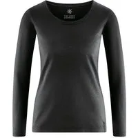 HempAge HempAge Damen Langarmshirt THC LINE Hanf/Biobaumwolle, Black (schwarz), – Produktbild 1 von 2