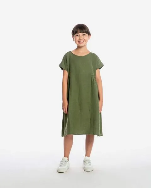 MATONA Matona Kleid | Boxy Dress | aus Leinen, Olive, – Produktbild 1 von 3