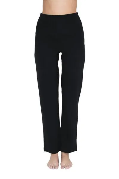 Leela Cotton Leela Cotton Damen Fitnesshose 2 Farben Bio-Baumwolle Trainingshose Sporthose 4207, Schwarz, – Produktbild 2 von 3