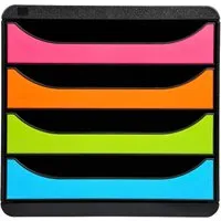 Exacompta Exacompta Schubladenbox "Iderama", DIN A4+, 4 Schubladen offen, regenbogen – Produktbild 1 von 1