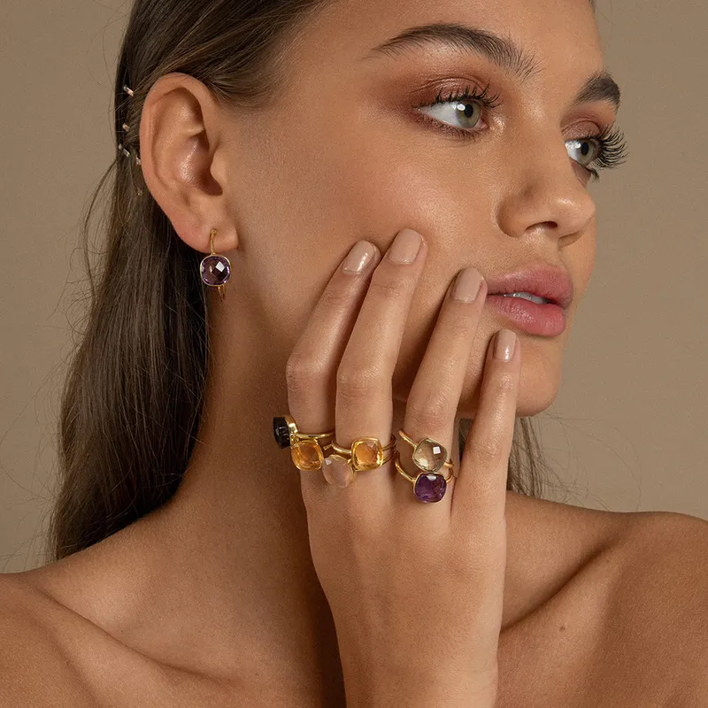 Amadeus Amadeus Damen vegan Ring Sophia Citrin Gold, Gold, – Produktbild 2 von 2