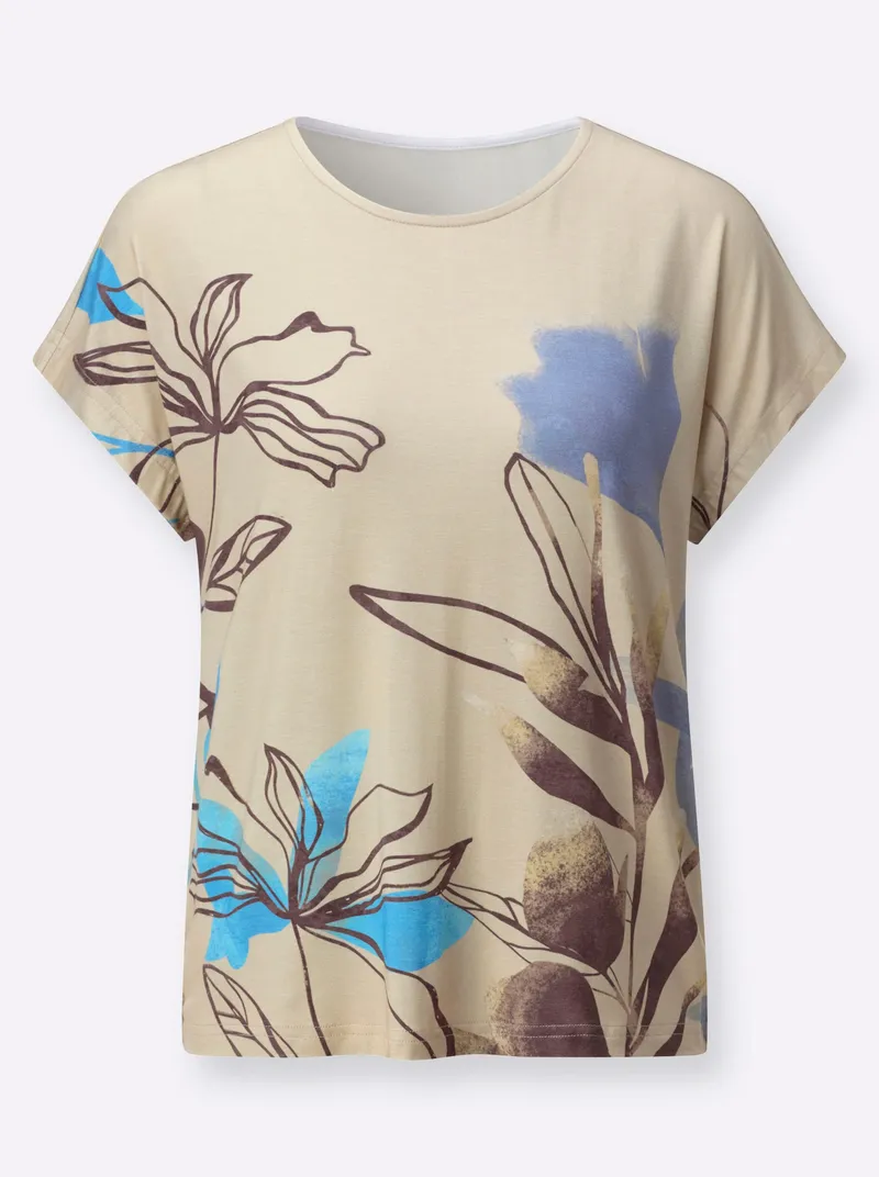 Witt Print-Shirt, Sand-bleu-bedruckt, – Produktbild 1 von 2