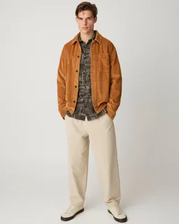 KnowledgeCotton Apparel KnowledgeCotton Apparel Herren vegan Hemd Sleet Comfort Print Dunkelbraun – Produktbild 1 von 1