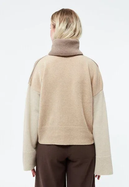 Givn Berlin Givn Berlin Rollkragenpullover GBLEA aus recycelter Wolle, Light beige / beige / light brown, – Produktbild 3 von 4