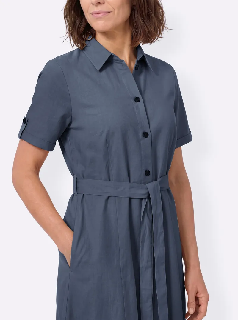 Witt Hemdblusenkleid rauchblau, Rauchblau, – Produktbild 2 von 2