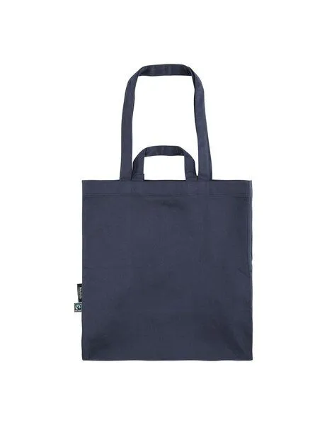 Neutral Neutral Baumwolltasche Einkaufstasche Shopper Kurze und Lange Henkel, Navy, – Produktbild 2 von 2